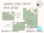 TEMPLETT wedding invitation download Sage Green wedding invitation template, Instant download Greenery Wedding Invites, Rustic Garden Wedding Invitations  Set Printable9