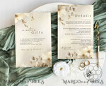 TEMPLETT  
 Hochzeits Einladung Download Boho einfache Vintage Blumen Hochzeitskarten Set Vorlage, Sofortiger Download druckbare Einladungen Heimdruck, einfache Hochzeitskarten10