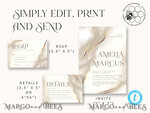 TEMPLETT wedding invitation download Fine art wedding invitation template, Instant download Boho Wedding Invites, Simple Wedding Invitation Printable Template, Elegant Invites8