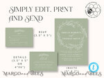 TEMPLETT wedding invitation download Sage Green wedding invitation template, Instant download Greenery Wedding Invites, Eucalyptus Garden Wedding Invitation Printable8