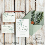 TEMPLETT wedding invitation download Sage Green wedding invitation template, Instant download Greenery Wedding Invites, Eucalyptus Garden Wedding Invitations Set Printable7