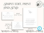 TEMPLETT wedding invitation download Fine art wedding invitation template, Instant download Boho Wedding Invites, Simple Wedding Invitation Printable Template Rustic Invitations9