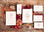 TEMPLETT wedding invitation download Boho Modern wedding Invitations Evite Set Template, Instant Download Printable Invites Home Printing Fall Heart Wedding Invitation Cards WB811