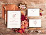 TEMPLETT wedding invitation download Boho Modern wedding Invitations Evite Set Template, Instant Download Printable Invites Home Printing Fall Heart Wedding Invitation Cards WB811