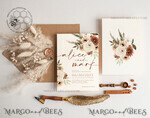 TEMPLETT wedding invitation download Boho Ivory wedding Invitations Evite Set Template, Instant Download Printable Invites Home Printing, Simple Wedding Invitation Cards WBoho109