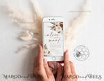 TEMPLETT wedding invitation download Boho Ivory wedding Invitations Evite Set Template, Instant Download Printable Invites Home Printing, Simple Wedding Invitation Cards WBoho109
