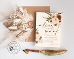TEMPLETT wedding invitation download Boho Ivory wedding Invitations Evite Set Template, Instant Download Printable Invites Home Printing, Simple Wedding Invitation Cards WBoho109