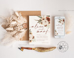 TEMPLETT wedding invitation download Boho Ivory wedding Invitations Evite Set Template, Instant Download Printable Invites Home Printing, Simple Wedding Invitation Cards WBoho109
