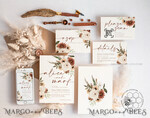 TEMPLETT wedding invitation download Boho Ivory wedding Invitations Evite Set Template, Instant Download Printable Invites Home Printing, Simple Wedding Invitation Cards WBoho109