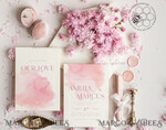 TEMPLETT wedding invitation download Elegant Blush wedding Invitation Template, Instant Download Printable Invites Home Printing, Pink Ombre Wedding Invitation Card Set Template10