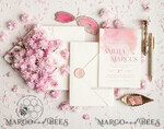TEMPLETT wedding invitation download Elegant Blush wedding Invitation Template, Instant Download Printable Invites Home Printing, Pink Ombre Wedding Invitation Card Set Template10