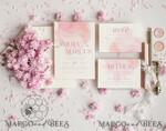 TEMPLETT wedding invitation download Elegant Blush wedding Invitation Template, Instant Download Printable Invites Home Printing, Pink Ombre Wedding Invitation Card Set Template10