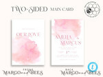 TEMPLETT wedding invitation download Elegant Blush wedding Invitation Template, Instant Download Printable Invites Home Printing, Pink Ombre Wedding Invitation Card Set Template10