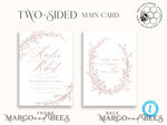 TEMPLETT wedding invitation download Fine Art Blush wedding Invitations Evite Set Template, Instant Download Printable Invites Home Printing, Boho Chick Invitation Set WBoho1610