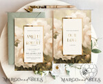 TEMPLETT  
 Hochzeits Einladung Download Vintage Boho Blumen mit Gold Hochzeitseinladungen Set Vorlage, Sofortiger Download Druckbare Einladungen Heimdruck, Einfache Hochzeitskarten10