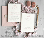 TEMPLETT wedding invitation download Elegant Blush wedding Invitation Template, Instant Download Printable Invites Home Printing, Pink Boho Wedding Invitation Card Set Template10