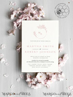 TEMPLETT wedding invitation download Elegant Blush wedding Invitation Template, Instant Download Printable Invites Home Printing, Pink Boho Wedding Invitation Card Set Template10
