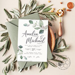 TEMPLETT wedding invitation download Sage Green wedding invitation template, Instant download Greenery Wedding Invites, Eucalyptus Garden Wedding Invitation Printable7