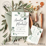 TEMPLETT wedding invitation download Sage Green wedding invitation template, Instant download Greenery Wedding Invites, Eucalyptus Garden Wedding Invitation Printable7
