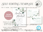 TEMPLETT wedding invitation download Sage Green wedding invitation template, Instant download Greenery Wedding Invites, Eucalyptus Garden Wedding Invitation Printable7