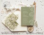 TEMPLETT wedding invitation download Sage Green wedding invitation template, Instant download Greenery Wedding Invites Rustic gypsophila Garden Wedding Invitations Set Printable8