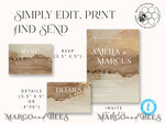 TEMPLETT wedding invitation download Gold ombre wedding Invitation Template, Instant Download Printable Invites Home Printing, Gold Boho Wedding Invitation Card Set terracotta8