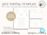 TEMPLETT wedding invitation download Modern wedding invitation template, Instant download Boho Wedding Invites, Simple Wedding Invitation Printable Template, Elegant Invites8