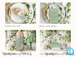 TEMPLETT wedding set Sage Green Boho Wedding Stationery Bundle, Greenery Wedding Template Kit, Wedding Invitation Set, Invitation Template Download Set, WSpr19