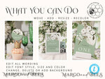 TEMPLETT wedding set Sage Green Boho Wedding Stationery Bundle, Greenery Wedding Template Kit, Wedding Invitation Set, Invitation Template Download Set, WSpr19