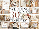 TEMPLETT wedding set Fall Rustic Wedding Invitation template dowload Set, wedding Bundle Templates, Diy Home printing wedding Kit Wboho109