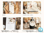 TEMPLETT wedding set Fall Rustic Wedding Invitation template dowload Set, wedding Bundle Templates, Diy Home printing wedding Kit Wboho109