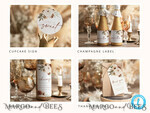 TEMPLETT wedding set Fall Rustic Wedding Invitation template dowload Set, wedding Bundle Templates, Diy Home printing wedding Kit Wboho109