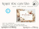 TEMPLETT wedding set Fall Rustic Wedding Invitation template dowload Set, wedding Bundle Templates, Diy Home printing wedding Kit Wboho109