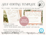 TEMPLETT wedding set Rustic gypsophila Boho Wedding Stationery Bundle, boho barn Wedding Template Kit, Wedding Invitation Set, Invitation Template Download Set, WSpr19