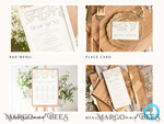 TEMPLETT wedding set Rustic gypsophila Boho Wedding Stationery Bundle, boho barn Wedding Template Kit, Wedding Invitation Set, Invitation Template Download Set, WSpr19