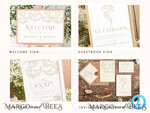 TEMPLETT wedding set Rustic gypsophila Boho Wedding Stationery Bundle, boho barn Wedding Template Kit, Wedding Invitation Set, Invitation Template Download Set, WSpr19