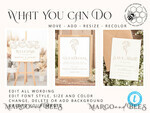 TEMPLETT wedding set Rustic gypsophila Boho Wedding Stationery Bundle, boho barn Wedding Template Kit, Wedding Invitation Set, Invitation Template Download Set, WSpr19