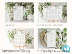 TEMPLETT wedding set  Eucalyptus Boho Wedding Stationery Bundle, Greenery Wedding Template Kit, Wedding Invitation Set, Invitation Template Download Set, WSpr110