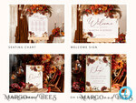 TEMPLETT wedding set Terracotta Boho Wedding Invitation template dowload Set, wedding Bundle Templates, Diy Home printing wedding Kit9