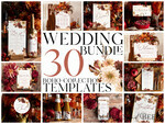 TEMPLETT wedding set Terracotta Boho Wedding Invitation template dowload Set, wedding Bundle Templates, Diy Home printing wedding Kit9