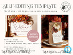 TEMPLETT wedding set Terracotta Boho Wedding Invitation template dowload Set, wedding Bundle Templates, Diy Home printing wedding Kit9