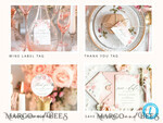 TEMPLETT wedding set Blush Romantic Roses Wedding Set Bundle Templates Elegant Invitation Personalised Template Kit Wedding Invitation Set Invitation Download10