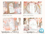 TEMPLETT wedding set Blush Romantic Roses Wedding Set Bundle Templates Elegant Invitation Personalised Template Kit Wedding Invitation Set Invitation Download10