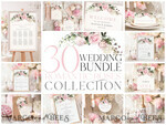 TEMPLETT  
 Hochzeitsset Elegantes romantisches Rosen-Hochzeitset Bundle Vorlagen Elegante Einladung Personalisierte Vorlage Kit Hochzeitseinladung Set Einladung Download9