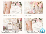 TEMPLETT  
 Hochzeitsset Elegantes romantisches Rosen-Hochzeitset Bundle Vorlagen Elegante Einladung Personalisierte Vorlage Kit Hochzeitseinladung Set Einladung Download9