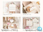 TEMPLETT  
 Hochzeitsset Elegantes romantisches Rosen-Hochzeitset Bundle Vorlagen Elegante Einladung Personalisierte Vorlage Kit Hochzeitseinladung Set Einladung Download9