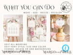 TEMPLETT  
 Hochzeitsset Elegantes romantisches Rosen-Hochzeitset Bundle Vorlagen Elegante Einladung Personalisierte Vorlage Kit Hochzeitseinladung Set Einladung Download9