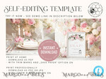 TEMPLETT  
 Hochzeitsset Elegantes romantisches Rosen-Hochzeitset Bundle Vorlagen Elegante Einladung Personalisierte Vorlage Kit Hochzeitseinladung Set Einladung Download9