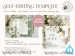 TEMPLETT wedding set Romantic White Roses Wedding Set Bundle Templates  Invitation Personalised Elegant Template Kit Wedding Invitation Set Invitation Download10