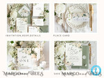 TEMPLETT wedding set Romantic White Roses Wedding Set Bundle Templates  Invitation Personalised Elegant Template Kit Wedding Invitation Set Invitation Download10